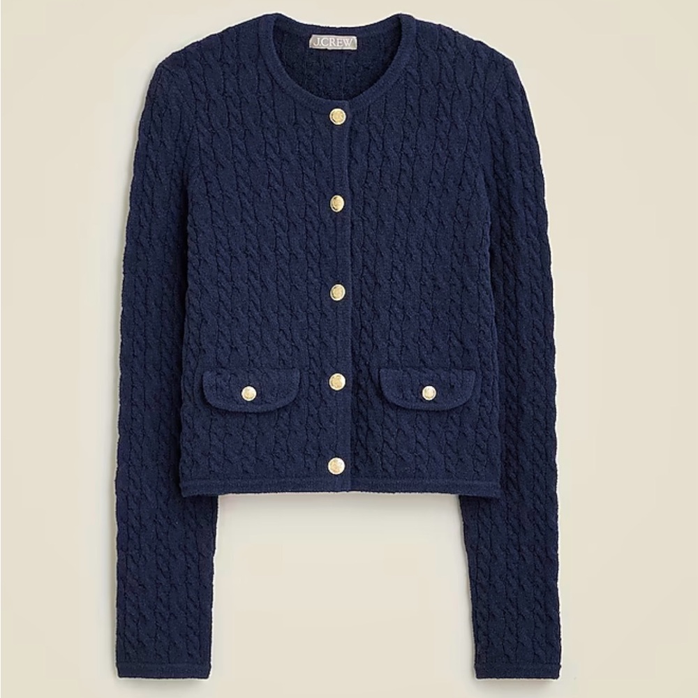 NWT Xl  J.Crew navy Odette Lady Jacket Sweater